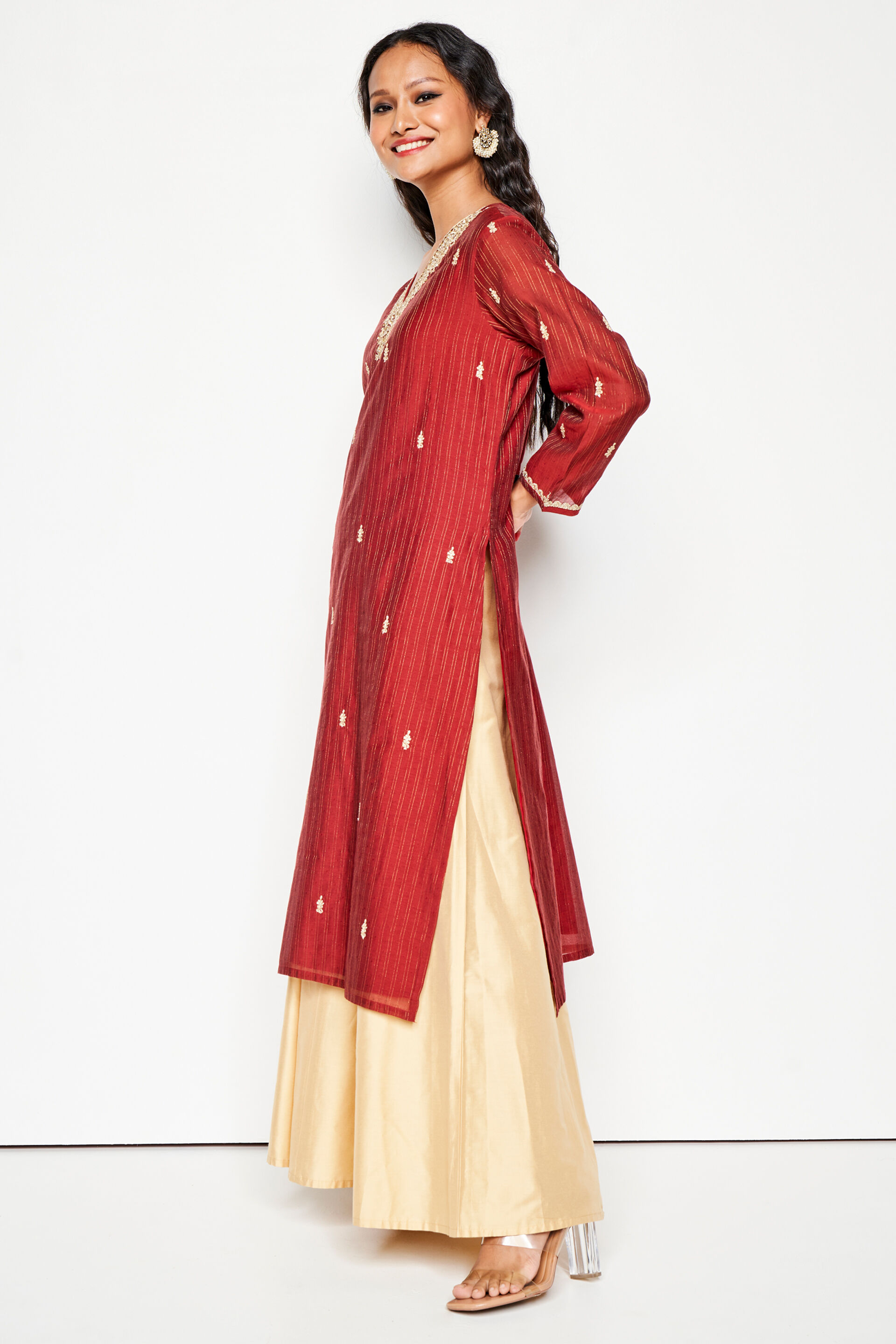 Sajja Kurta, Maroon, image 4